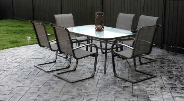 Backyard Concrete Stamping in Madera